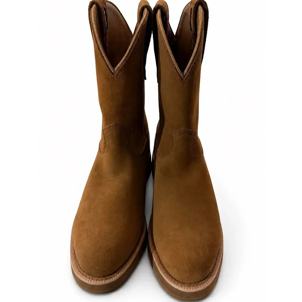 Tecovas The Rugged Roper Cowboy Boots Men's Size 11 D Cashew Roughout Leather